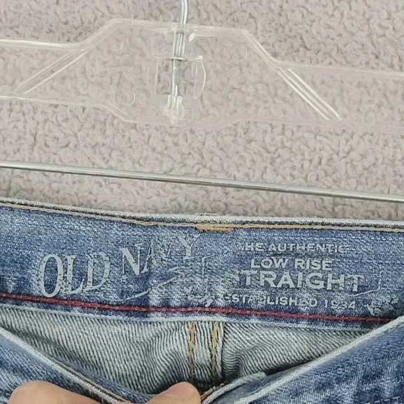 Old Navy Mens 38x30 Low Rise Straight Jeans Light Blue Denim  7PT - Picture 4 of 7